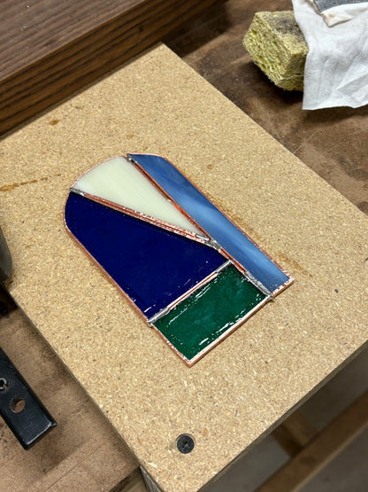 Displayed stained glass art